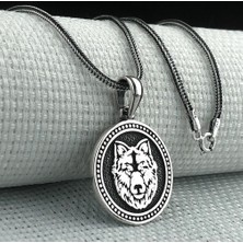 Takıhan 925 Ayar Kurt Motifli Gümüş Kolye