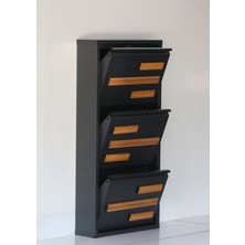 Formet 3 Raflı Mdf Dekorlu Metal Ayakkabılık