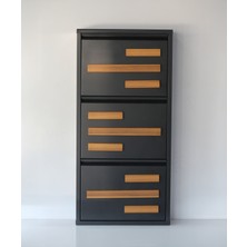 Formet 3 Raflı Mdf Dekorlu Metal Ayakkabılık