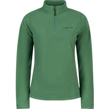 2AS Camila Kadın Yarım Fermuarlı Ince Polar Sweatshirt Yeşil