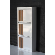 Formet 3 Raflı Mdf Dekorlu Metal Ayakkabılık
