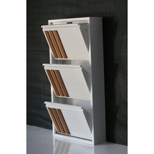Formet 3 Raflı Mdf Dekorlu Metal Ayakkabılık