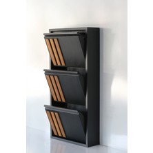 Formet 3 Raflı Mdf Dekorlu Metal Ayakkabılık