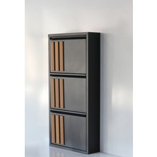 Formet 3 Raflı Mdf Dekorlu Metal Ayakkabılık