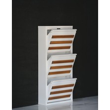 Formet 3 Raflı Mdf Dekorlu Metal Ayakkabılık