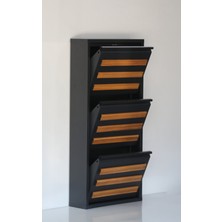 Formet 3 Raflı Mdf Dekorlu Metal Ayakkabılık