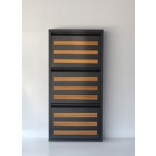 Formet 3 Raflı Mdf Dekorlu Metal Ayakkabılık