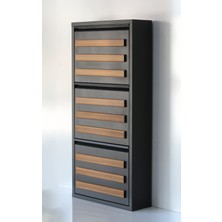 Formet 3 Raflı Mdf Dekorlu Metal Ayakkabılık