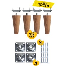 Luxury 5X5X10CM Ahşap Konik Ayak, Baza Ayağı, Koltuk Ayağı, Tv Ünitesi, Dolap Yükseltici 4lü 1 Adet