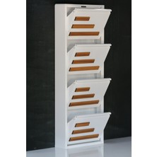 Formet 4 Raflı Mdf Dekorlu Metal Ayakkabılık