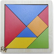 Montessori 7 Parça Eğitici Ahşap Mini Tangram Zeka Oyunu