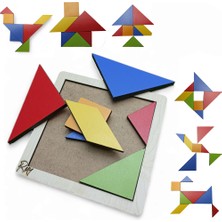 Montessori 7 Parça Eğitici Ahşap Mini Tangram Zeka Oyunu