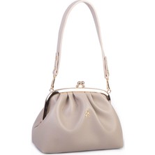 Nas Bag Mini Omuz ve Çapraz Vintage Burslu Çanta (23X15 Cm)  Kum Lopez
