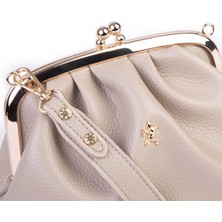 Nas Bag Mini Omuz ve Çapraz Vintage Burslu Çanta (23X15 Cm)  Kum Lopez