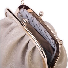 Nas Bag Mini Omuz ve Çapraz Vintage Burslu Çanta (23X15 Cm)  Kum Lopez