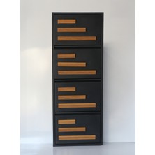 Formet 4 Raflı Mdf Dekorlu Metal Ayakkabılık