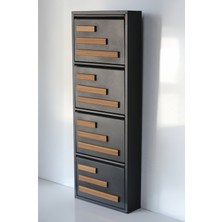 Formet 4 Raflı Mdf Dekorlu Metal Ayakkabılık