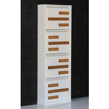 Formet 4 Raflı Mdf Dekorlu Metal Ayakkabılık