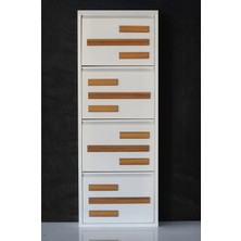 Formet 4 Raflı Mdf Dekorlu Metal Ayakkabılık