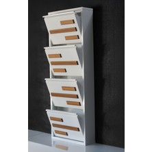 Formet 4 Raflı Mdf Dekorlu Metal Ayakkabılık