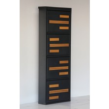 Formet 4 Raflı Mdf Dekorlu Metal Ayakkabılık