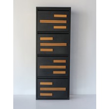 Formet 4 Raflı Mdf Dekorlu Metal Ayakkabılık