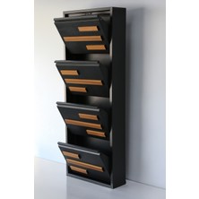 Formet 4 Raflı Mdf Dekorlu Metal Ayakkabılık