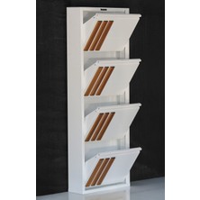 Formet 4 Raflı Mdf Dekorlu Metal Ayakkabılık