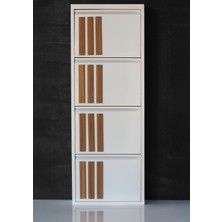 Formet 4 Raflı Mdf Dekorlu Metal Ayakkabılık