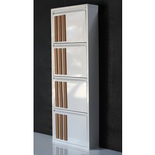 Formet 4 Raflı Mdf Dekorlu Metal Ayakkabılık