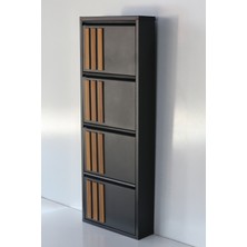 Formet 4 Raflı Mdf Dekorlu Metal Ayakkabılık
