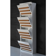 Formet 4 Raflı Mdf Dekorlu Metal Ayakkabılık