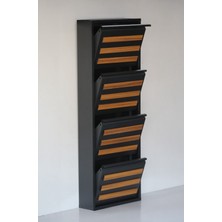 Formet 4 Raflı Mdf Dekorlu Metal Ayakkabılık