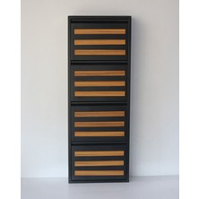 Formet 4 Raflı Mdf Dekorlu Metal Ayakkabılık