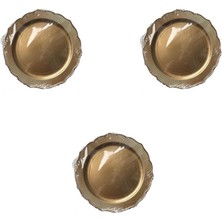 Omeyva Parti Davet Piknik Doğum Günü Sert Plastik Mika Tabak - Altın - 18  cm . - 6'lı 3 Paket