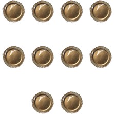 Parti Davet Piknik Doğum Günü Sert Plastik Mika Tabak - Altın - 18 Cm. - 6'lı 10 Paket