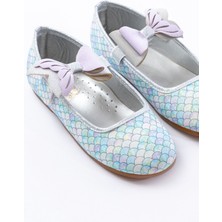 Papuccum Kız Çocuk Deniz Kızı Kaydırmaz Taban Babet Suni Deri Mor Renkli Tasarım ile Rahat Yürüyüş