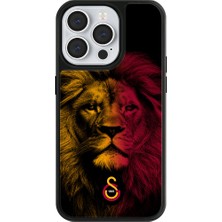 Galatasaray iPhone 14 Pro Uyumlu Galatasaray Sarı Kırmızı Parçalı Aslan Lisanslı Telefon Kılıfı