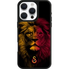 Galatasaray iPhone 16 Pro Max Uyumlu Galatasaray Sarı Kırmızı Parçalı Aslan Lisanslı Telefon Kılıfı