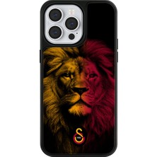 Galatasaray iPhone 14 Pro Max Uyumlu Galatasaray Sarı Kırmızı Parçalı Aslan Lisanslı Telefon Kılıfı