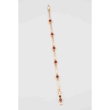 Glare Jewellery Shesra Yuvarlak Taş Detaylı Vip Bileklik(17+2cm)