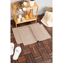 Leoline %100 Pamuk Premium 2'li Ayak Havlusu - Kahve