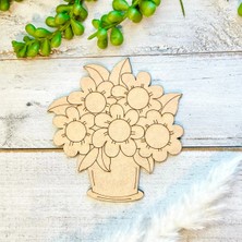 Ahşap Boyanabilir Dekoratif Çiçek Buketi Boyama Bahar Dekorasyonu Aktivite Kreş