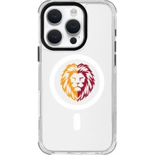 Galatasaray iPhone 16 Pro Uyumlu Galatasaray Parçalı Aslan Magsafe Lisanslı Telefon Kılıfı