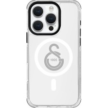Galatasaray iPhone 16 Pro Uyumlu Galatasaray Tek Renk Gri Arma Magsafe Lisanslı Telefon Kılıfı