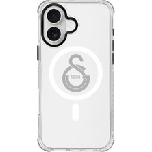 Galatasaray iPhone 16 Uyumlu Galatasaray Tek Renk Gri Arma Magsafe Lisanslı Telefon Kılıfı