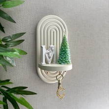 Duvar Askılı Anahtarlık, Duvar Rafı (Hand Made)-Bej
