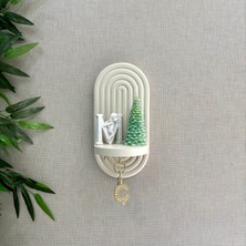 Duvar Askılı Anahtarlık, Duvar Rafı (Hand Made)-Bej