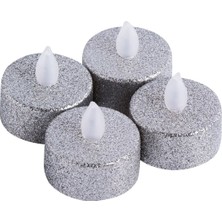 Dekoratif 4 Adet LED Tealight Mum Alev Efektli LED Işıklı Mum Dekor Alevsiz Mum
