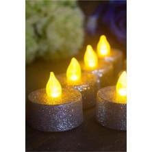 Dekoratif 4 Adet LED Tealight Mum Alev Efektli LED Işıklı Mum Dekor Alevsiz Mum